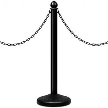 Load image into Gallery viewer, 6PC Set 39.5&quot; Chain C-Hooks Fillable Base Plastic Stanchion-Black
