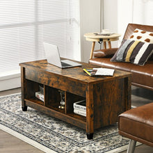 Load image into Gallery viewer, Lift Top Coffee Table with Hidden Storage Compartment- Brown
