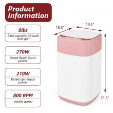 Load image into Gallery viewer, 8lbs Portable Fully Automatic Washing Machine with Drain Pump-Pink
