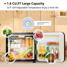 Load image into Gallery viewer, 1.6 Cubic Feet Compact Refrigerator with Reversible Door-Black
