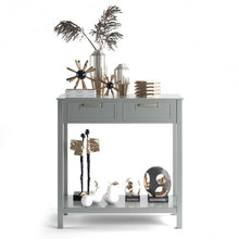 Load image into Gallery viewer, 2 Drawers Accent Console Entryway Storage Shelf-Gray
