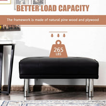 Load image into Gallery viewer, Ottoman Footrest Stool PU Leather Seat with Metal Legs-Black
