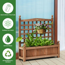 Load image into Gallery viewer, Solid Wood Planter Box with Trellis Weather-resistant Outdoor
