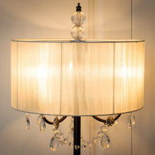 Load image into Gallery viewer, Elegant Sheer Shade Floor Lamp w/ Hanging Crystal LED Bulbs
