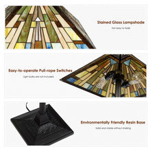 Load image into Gallery viewer, Tiffany-Style 2 Light Floor Lamp with 18&quot; Stained Glass Shade
