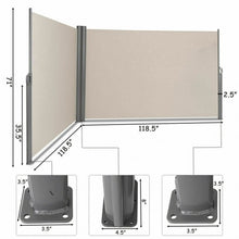 Load image into Gallery viewer, 237&quot; x 71&quot; Patio Retractable Double Folding Side Awning Screen Divider
