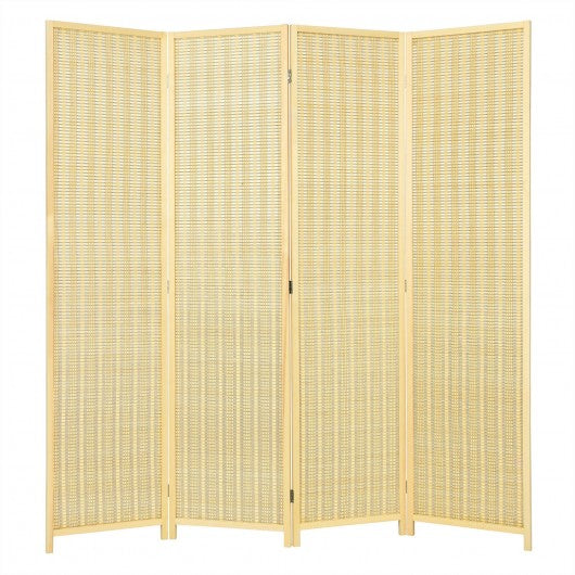 6 ft 4 Panel Portable Folding Room Divider Screen-Natural