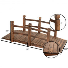 Load image into Gallery viewer, 5&#39; Wooden Garden Bridge Arc Stained Finish Footbridge Decorative
