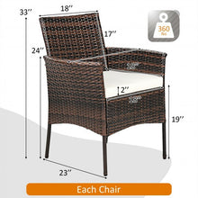 Load image into Gallery viewer, 2 Pieces Rattan Arm Dining Chair Cushioned Sofa Furniture Patio
