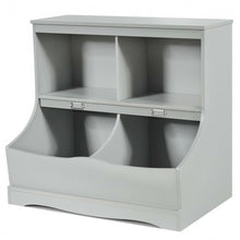 Load image into Gallery viewer, Kids Floor Cabinet Multi-Functional Bookcase -Gray
