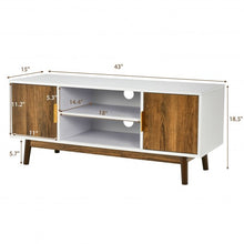 Load image into Gallery viewer, TV Stand Entertainment Media Console with 2 Storage Cabinets and Open Shelves
