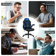 Load image into Gallery viewer, Height Adjustable Swivel High Back Gaming Chair Computer Office Chair-Blue
