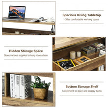 Load image into Gallery viewer, Lift Top Coffee Table with Hidden Storage Compartment and Lower Shelf for Study Room-Oak
