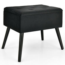 Load image into Gallery viewer, Velvet Storage Ottoman with Solid Wood Legs for Living Room Bedroom
