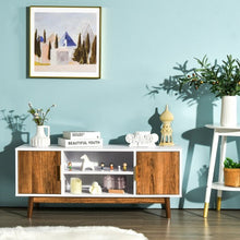 Load image into Gallery viewer, TV Stand Entertainment Media Console with 2 Storage Cabinets and Open Shelves
