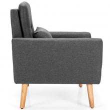 Load image into Gallery viewer, Accent Chair Cushioned Linen Armchair with Waist Pillow Sofa Chair-Gray
