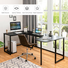 Load image into Gallery viewer, 79&quot; U-Shaped Computer Desk with CPU Stand for Home Office -Black
