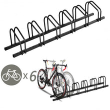 Load image into Gallery viewer, 6 Bike Parking Garage Storage Bicycle Stand-Black
