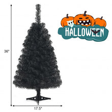 Load image into Gallery viewer, 3 Feet Unlit Artificial Christmas Halloween Mini Tree with Plastic Stand-Black
