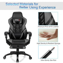 Load image into Gallery viewer, Adjustable Gaming Chair with Footrest for Home Office-Gray
