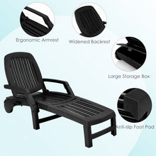 Load image into Gallery viewer, Adjustable Patio Sun Lounger with Weather Resistant Wheels-Black
