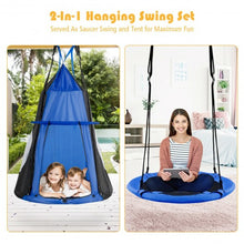 Load image into Gallery viewer, Kids Hanging Chair Swing Tent Set-Blue
