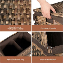 Load image into Gallery viewer, Laundry Hamper Hand-Woven Synthetic Rattan Laundry Basket-Brown
