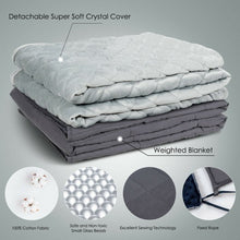 Load image into Gallery viewer, 15 lbs 100% Cotton Weighted Blanket with Soft Crystal Cover

