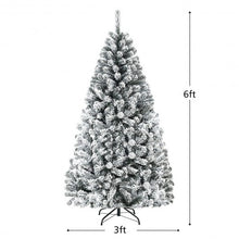 Load image into Gallery viewer, 6 Ft Snow Flocked Hinged Artificial Christmas Tree
