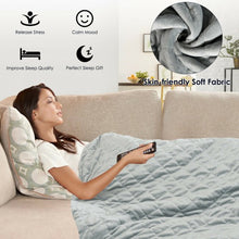 Load image into Gallery viewer, 15 lbs 100% Cotton Weighted Blanket with Soft Crystal Cover
