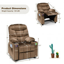 Load image into Gallery viewer, Adjustable Lounge Chair with Footrest and Side Pockets for Children-Brown
