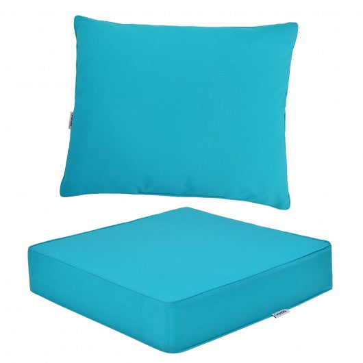 Deep Seat Chair Cushion Pads Set with Rope Belts for Indoor and Outdoor-Turquoise