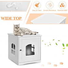 Load image into Gallery viewer, Side Table Nightstand Decorative Cat House-White
