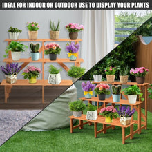 Load image into Gallery viewer, 3-Tier Wide Wood Flower Pot Step Ladder Plant Stand
