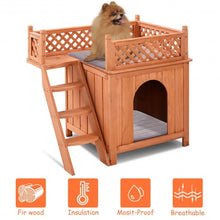Load image into Gallery viewer, Outdoor Weather Resistant Wooden Puppy Pet Dog House
