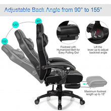 Load image into Gallery viewer, Adjustable Gaming Chair with Footrest for Home Office-Gray
