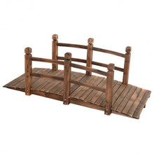 Load image into Gallery viewer, 5&#39; Wooden Garden Bridge Arc Stained Finish Footbridge Decorative
