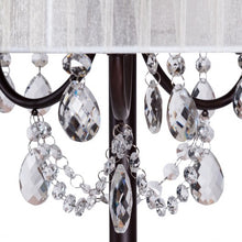 Load image into Gallery viewer, Elegant Sheer Shade Floor Lamp w/ Hanging Crystal LED Bulbs
