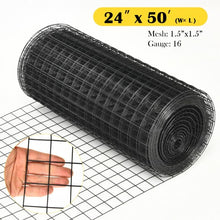 Load image into Gallery viewer, 24&quot; x 50&#39; Hardware Cloth 16 Gauge Black Vinyl Coated Welded Wire Mesh 1.5’’
