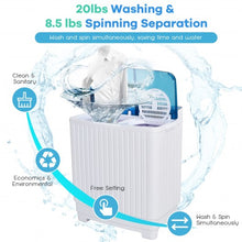 Load image into Gallery viewer, Portable Semi-automatic Washing Machine with Built-in Drain Pump-Blue
