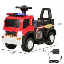 Load image into Gallery viewer, Kids 6V Battery Powered Electric Ride On Fire Truck
