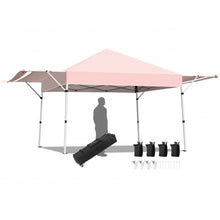 Load image into Gallery viewer, 17 Feet x 10 Feet Foldable Pop Up Canopy with Adjustable Instant Sun Shelter-Pink
