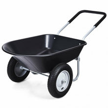 Load image into Gallery viewer, 2 Tire Wheelbarrow Garden Cart Heavy-duty Dolly Utility Cart-Black
