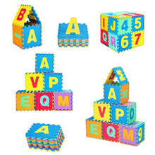 Load image into Gallery viewer, Kids Foam Interlocking Puzzle Play Mat with Alphabet and Numbers 72-Piece Set
