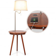 Load image into Gallery viewer, End Table Lamp Bedside Nightstand Lighting with Wireless Charger-Coffee
