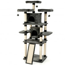 Load image into Gallery viewer, 67&quot; Multi-Level Cat Tree with Cozy Perches Kittens Play House-Dark Gray
