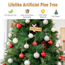 Load image into Gallery viewer, 6 Feet Unlit Hinged PVC Artificial Christmas Pine Tree with Red Berries
