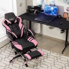 Load image into Gallery viewer, Adjustable Gaming Chair with Footrest for Home Office-Pink
