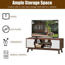 Load image into Gallery viewer, 50&quot; Wood Media TV Stand with Storage Shelf-White
