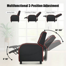 Load image into Gallery viewer, Massage Racing Gaming Single Recliner Chair-Red
